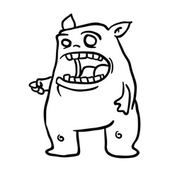 simple black and white monster