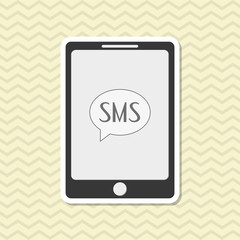 SMS graphic and smartphone design , vector illustration