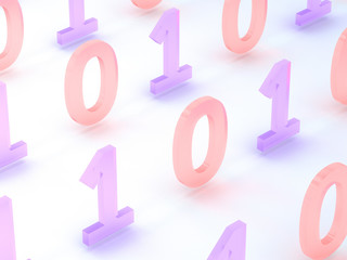 Binary Code Abstract Background 3D Rendering