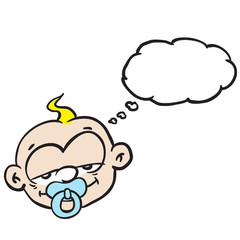 sleepy baby with thought bubble