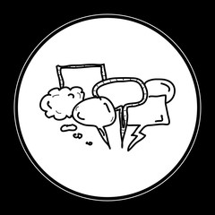 Simple doodles of speech bubbles