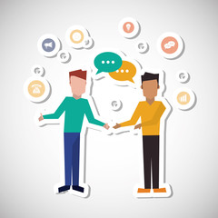 Communication and people graphic design , vector illustration