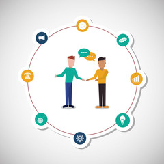 Communication and people graphic design , vector illustration