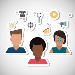 Communication and people graphic design , vector illustration