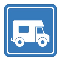 Camping-car dans un panneau
