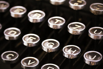 Keys on an old vintage type writer
