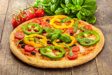 Tasty pizza with paprika