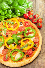 Tasty pizza with paprika