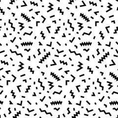 Seamless abstract geometric pattern in retro memphis style, fashion 80-90s. It can be used in printing, website backdrop and fabric design.