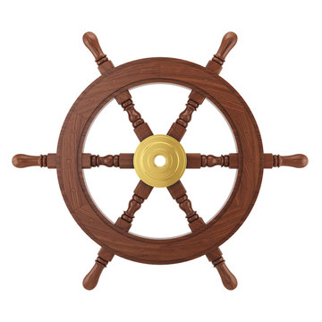 3d wooden ships wheel rendering