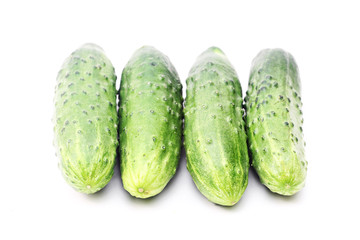 Fresh cucumbers isolated on white