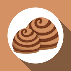 Chocolate design over white background, vector illustration