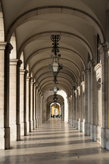 Fototapeta premium Trade passage at the Commerce square in Lisbon, Portugal