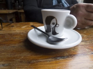 Espresso on wood table