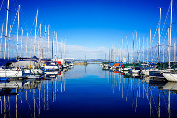 Marina for yachts and boats. Trondheim. Norway