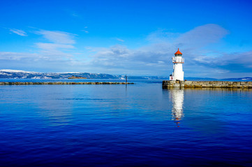 Small lighthouse in Trondheim. Norway