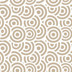 Fototapeta na wymiar Japanese wave oriental seamless pattern. Asian style pattern with beige geometric shapes.