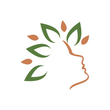 Spa Herbal Cosmetic Lady Nature Logo Symbol