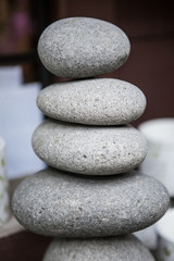 Close up of pebbles zen. Pebbles in balancing