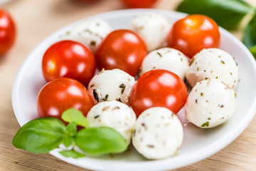 Portion of Mozzarella with Tomatoes
