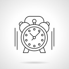 Obraz premium Alarm clock flat line vector icon