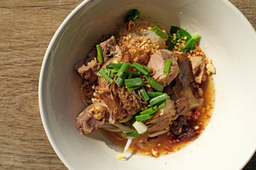 rice noodle soup with braised pork