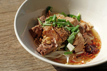 rice noodle soup with braised pork
