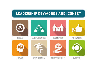 Leadership Flat Icon Set