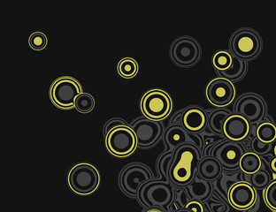 Vector abstract background. Illustration of abstract colored circles. Background design for banner, poster, flyer. Colorful curved lines and circles.