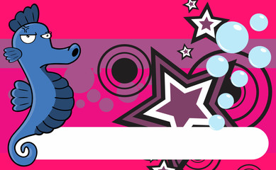funny seahorse expression cartoon background in vector format 