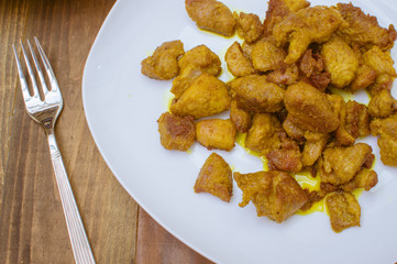 carne de cerdo picante, pinchitos de cerdo