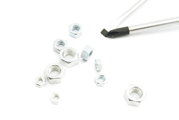 screwdrivers and nuts