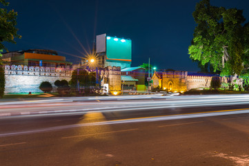 Night view Chiang Mai gate,Chiangmai,Thailand.