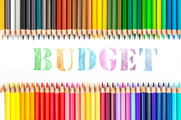 budget drawing by colour pencils