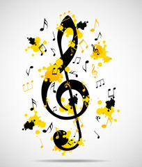 Abstract musical background with notes