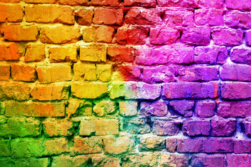 Fototapeta premium Colorful brick wall background