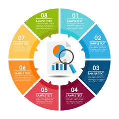 Success analysis round info graphic. Vector Illustration