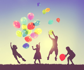 Group of Children Freedom Happiness Imagination Innocence Concep