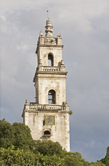 Fototapeta na wymiar Bell Tower of an old historical church in Mexico.