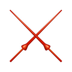 Two crossed lances in red design