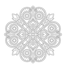 Decorative mandala illustration for adult coloring, well arranged group and easy to edit