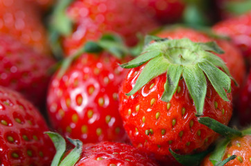 Group of red ripe strawberry