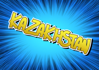 Kazakhstan - Comic book style word.