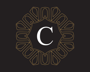 monogram vintage letter C logo