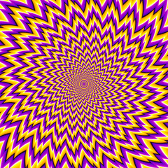 Abstract yellow  background with optical expansion illusion