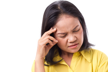 frustrated woman suffering from headache or stress