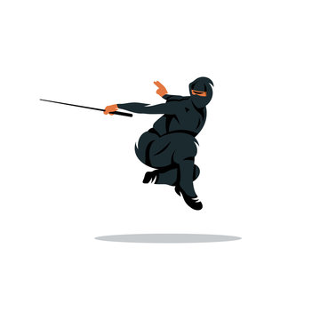 Vector Ninja Cartoon Illustration.