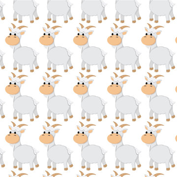 Vector of Cute Goat for background