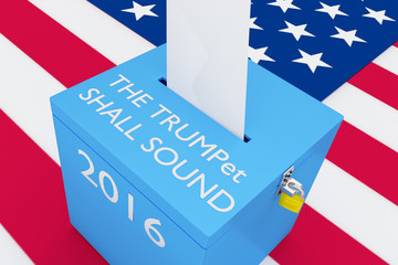Fototapeta na wymiar The Trumpet Shall Sound 2016 election concept