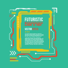 Futuristic banner, Modern techno background. interface vector eps 10